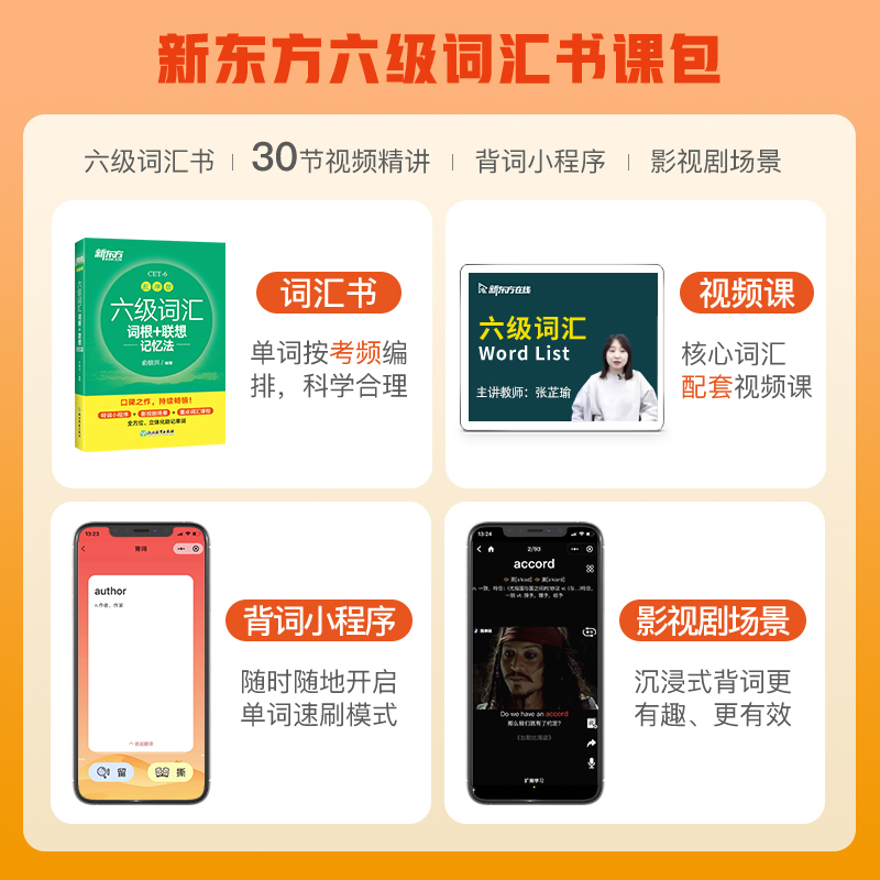 六级词汇乱序版[送视频课]可试读 [正版] 备考2023年12月六级词汇词根+联想记忆法乱序版 英语词汇单词书四六级英语高清大图