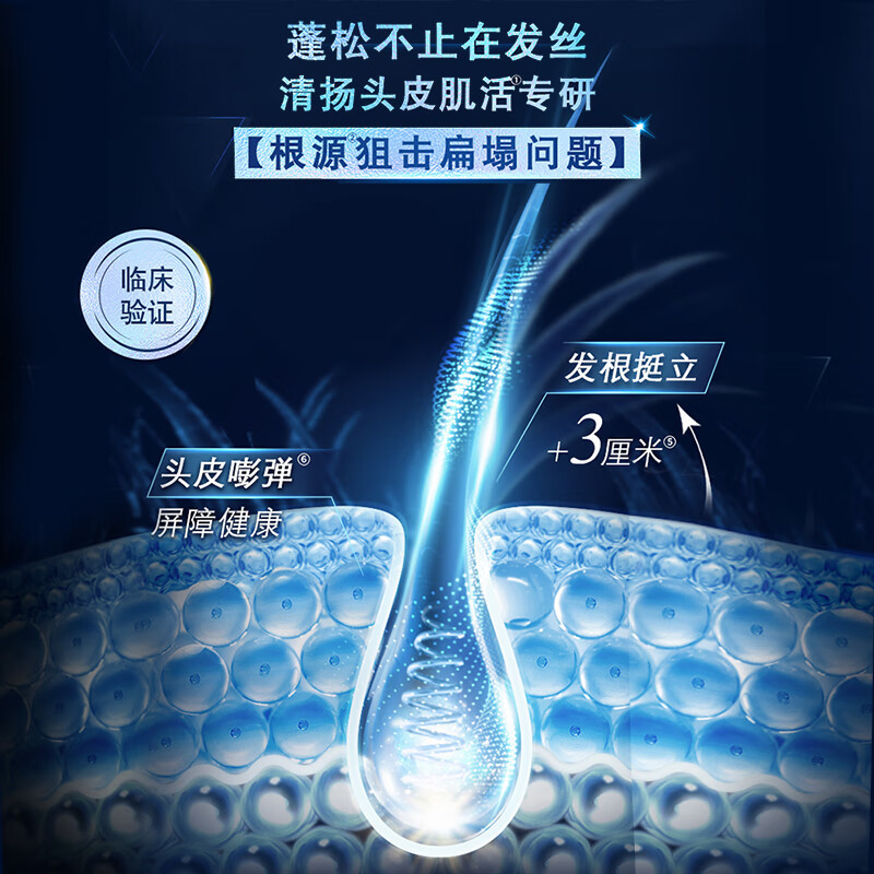 清扬(CLEAR)头皮护理净澈蓬松高颅顶氨基酸无硅油洗发露700g