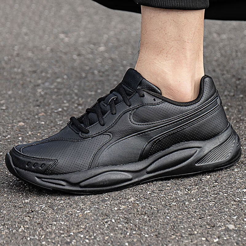 彪马(PUMA)男鞋女鞋 2023新款90s运动休闲鞋时尚情侣黑武士透气缓震跑步鞋 372550-02/黑武士 39/2