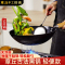 章丘老铁匠炒锅手工锻打铁锅不易粘木柄黑锅家用轻便炒锅物理不粘锅老式手打无涂层炒菜锅煤气燃气适用