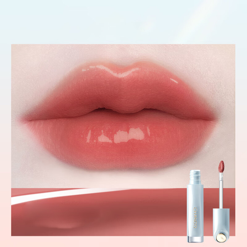 自然堂唇釉2.4ml持久润唇隐纹琉光润采唇釉#P02琉光蜜桃高清大图