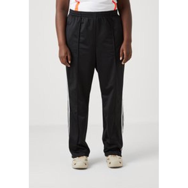 Adidas纯聚酯纤维女运动裤宽松直筒长款弹力腰侧口袋运动裤高清大图