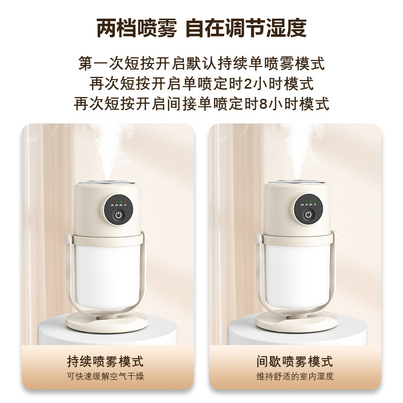 CCKO智能定时家用雾化器usb夜灯小型空气净化加湿器 H8L加湿器米色(带支架)高清大图
