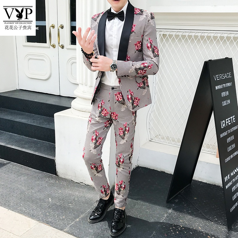 花花公子贵宾 Playboy Vip Collection 男士西服套装a3 1968 花花公子贵宾 Playboy Vip Collection 结婚新郎个性碎花小西装男套装修身帅气青年演出主持歌手西服外套 价格图片品牌报价 苏宁易购点善服饰专营店