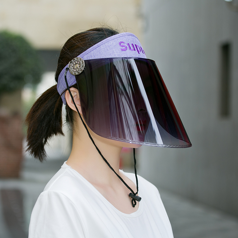 盛世尼曼夏百搭太阳帽女户外出游骑电动车遮脸防晒遮阳帽空顶帽子