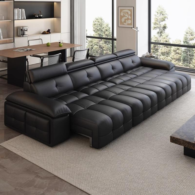 意式轻奢高靠劳伦斯真皮沙发头层牛皮沙发升级零靠墙电动功能沙发高清大图