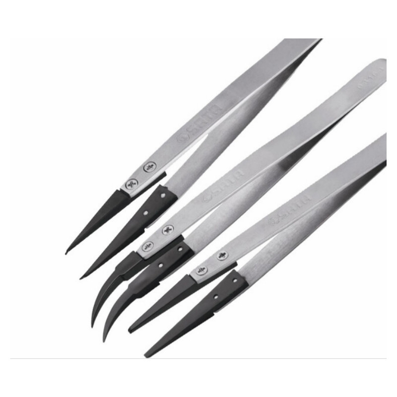 世达 SATA 3162 防静电宽头镊子130MM