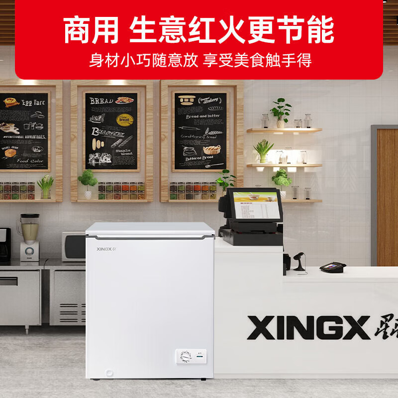 星星(XINGX)BD/BC-200JKE家用商用大容量冷藏冷冻转换单温卧式冰柜厨房商用保鲜设备微霜预涂内胆冰柜