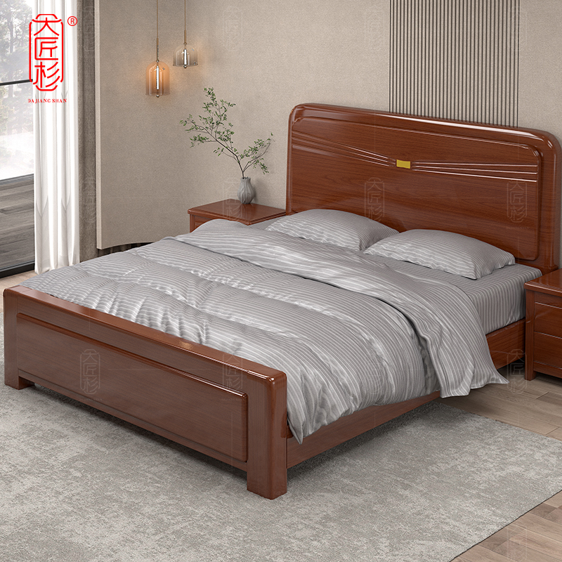 大匠杉 床实木床加厚 1800*2000mmDC798高清大图