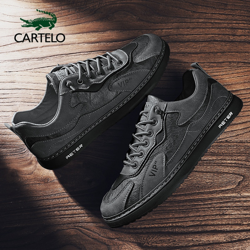 线下专柜同款卡帝乐鳄鱼cartelo新款透气男士休闲鞋板鞋百搭潮鞋