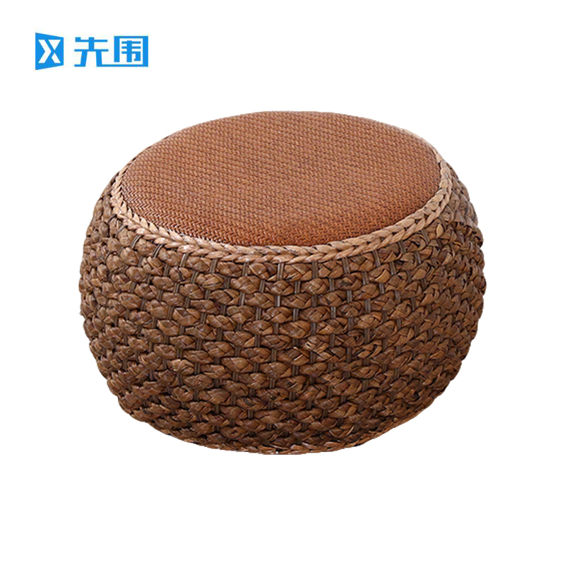 先围 藤编矮凳 深色40*22cm 个高清大图