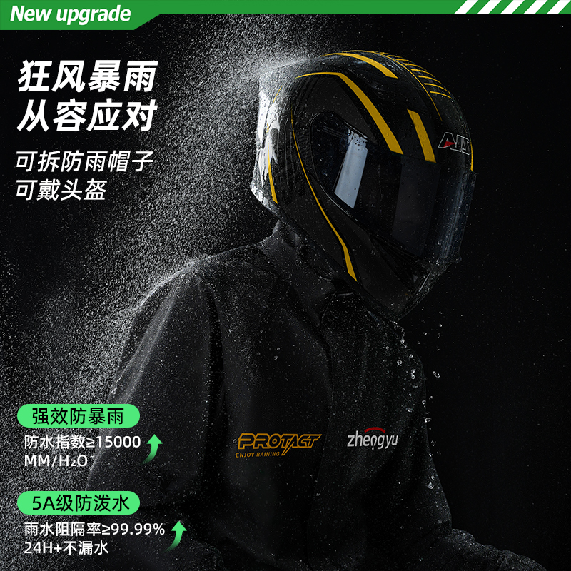 正雨雨衣套装男款摩托车骑行服外卖骑手成人外穿分体式女单人全身9063高清大图