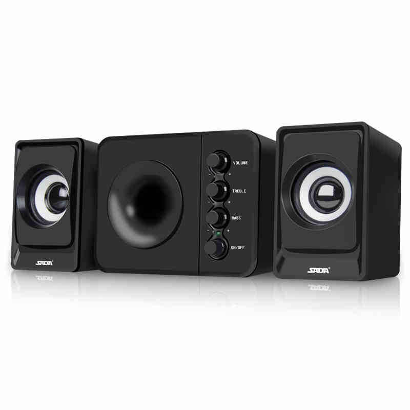 赛达D-205无线蓝牙电脑音响台式家用笔记本低音炮3d环绕2.0声道迷你有源音箱木质箱体立体声手机通用 蓝牙版 黑色高清大图