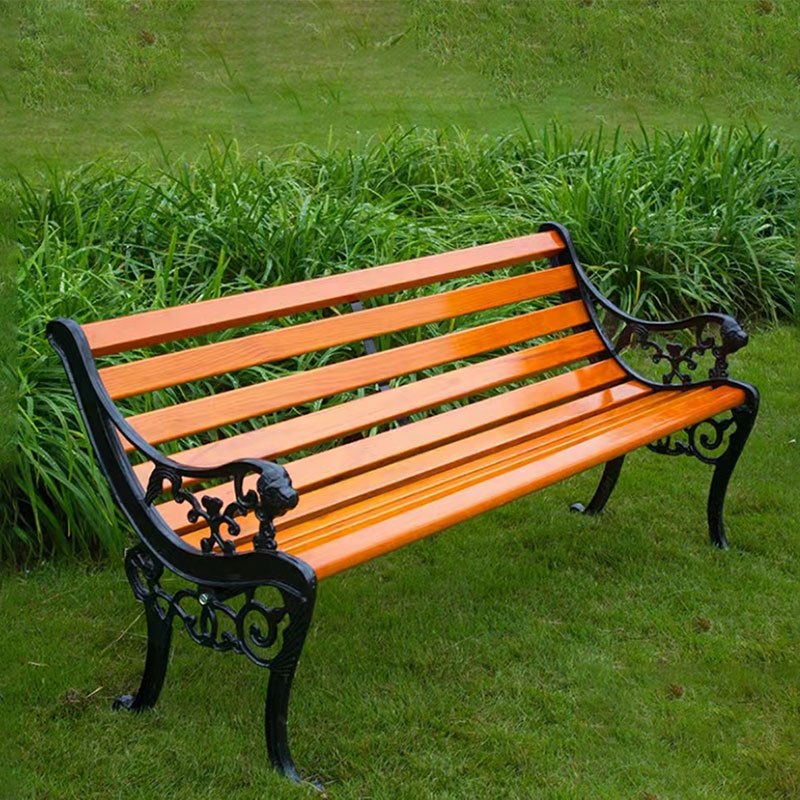 苏宁 金菲罗格 办公家具 公园庭院户外靠背椅 防腐木黄色-雄狮款150cm高清大图