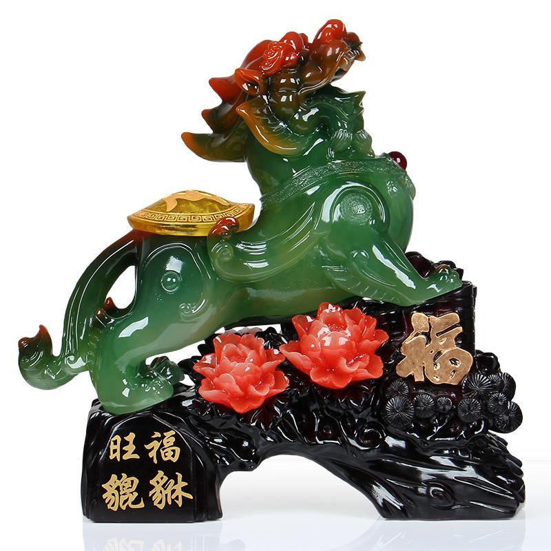 美帮汇皮丘貔貅摆件一对家居客厅装饰工艺店铺开业商务礼品摆设