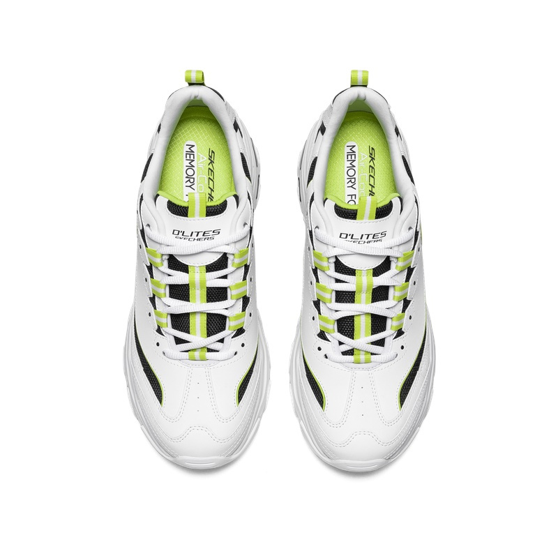 Skechers斯凯奇男鞋2021春夏厚底熊猫鞋老爹鞋大网眼透气小白鞋运动休闲鞋666142
