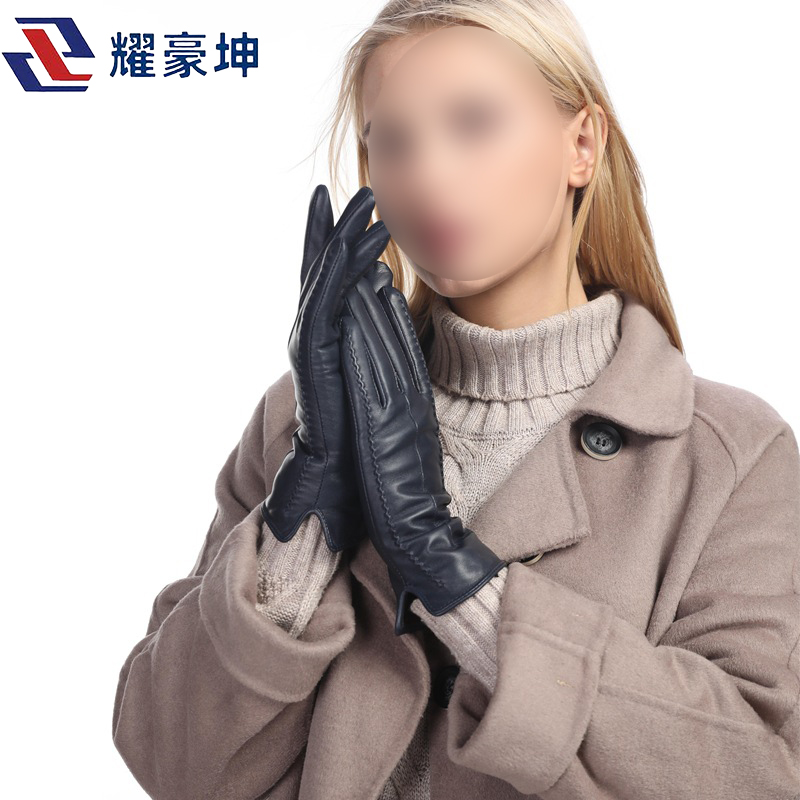 耀豪坤彩色加绒绵羊皮手套YH17/双高清大图