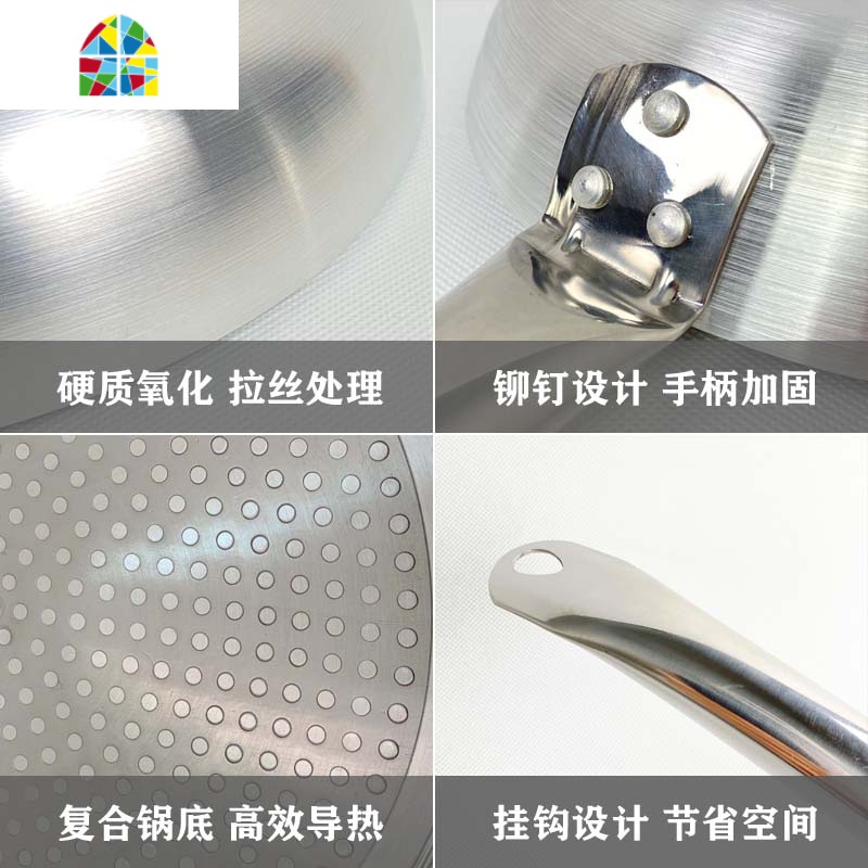 煎蛋铝制平底锅不粘锅大号商用家用不贴煎锅烙饼锅电磁炉燃气 FENGHOU 36cm[科学设计精品厨具]
