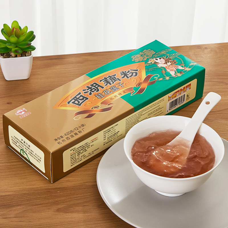 天堂西湖藕粉杭州特产桂花莲子速溶莲藕粉羹早餐代餐粉420g/盒