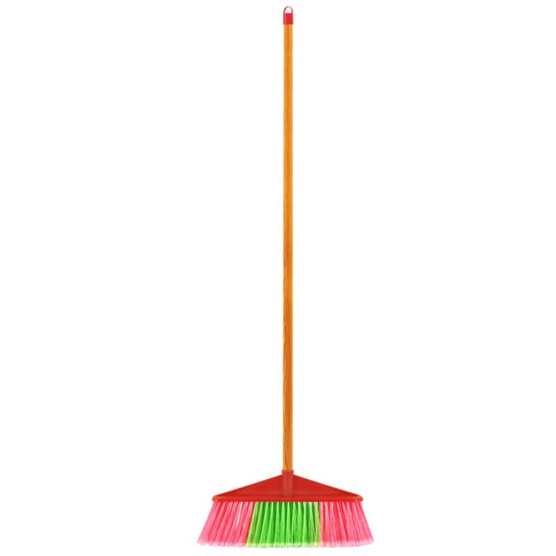 兰诗LAUTEE 617-Y 加长杆环卫物业木柄扫把笤帚 黄色长直杆宽头硬毛 一把