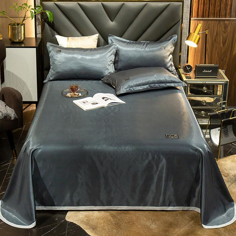 家柏饰(CORATED)冰丝凉席1.8m床三件套可水洗折叠夏季空调软席子1.5米可机洗1.2米 加厚不起球-高级灰 1.2m（4英尺）床