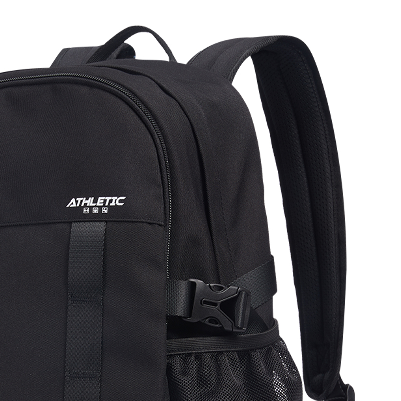 特步 黑色中性双肩包 977337118178/个高清大图