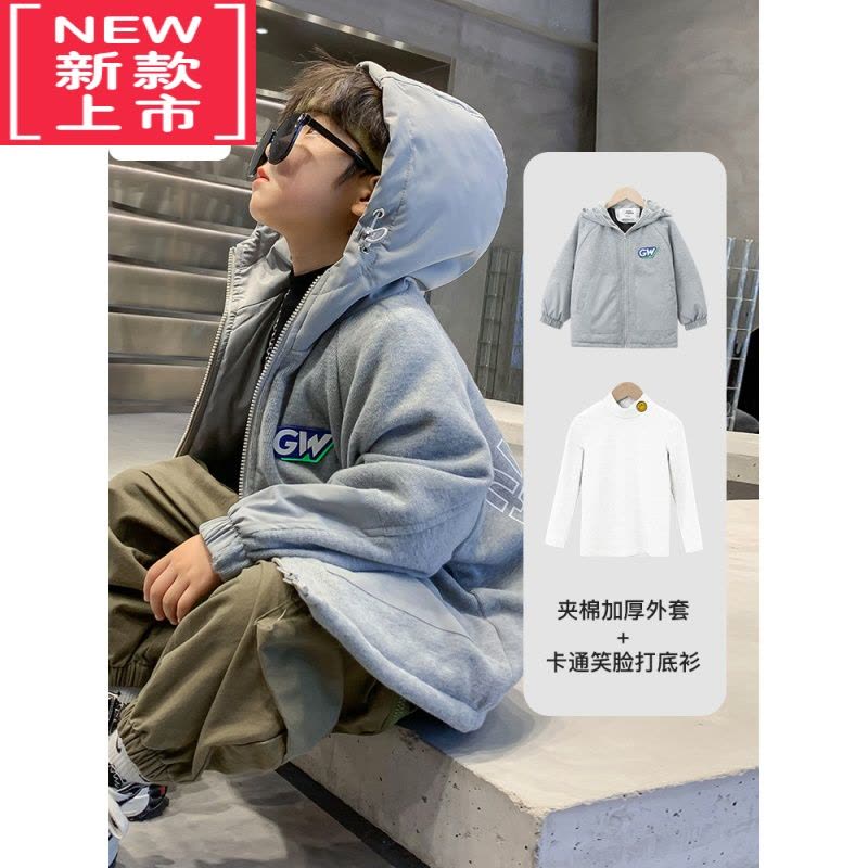 可莉允男童冬季轻薄羽绒棉服2022新款儿童洋气外套秋冬季夹棉加厚帅气潮图片