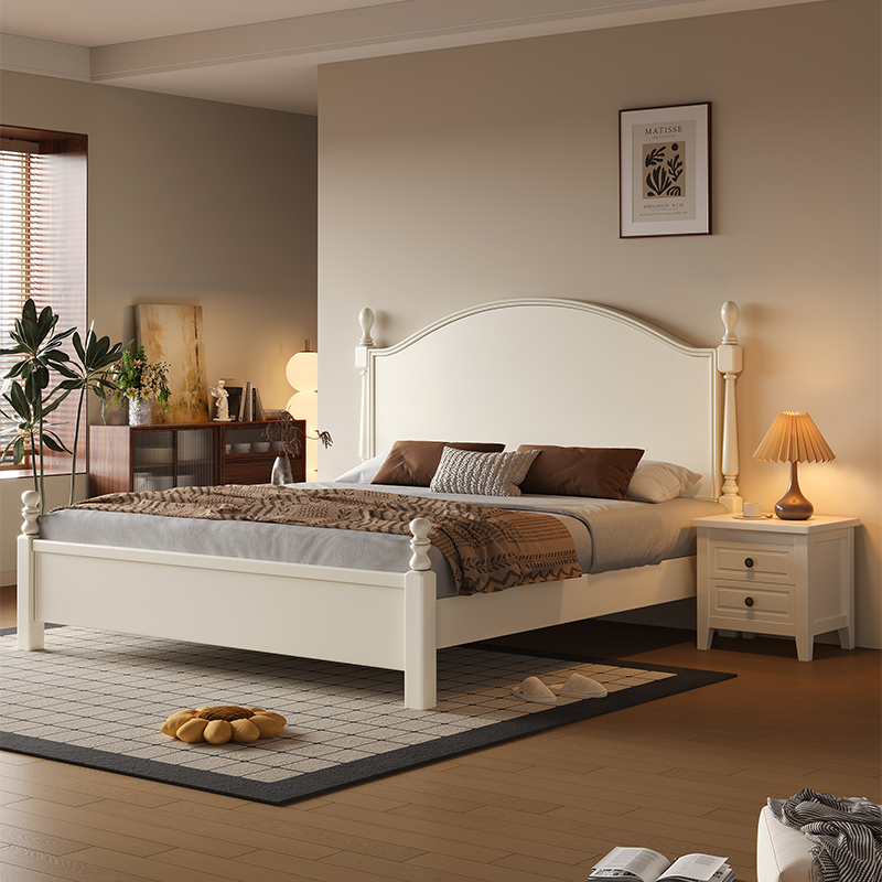 欧梵森(OUFANSEN) 法式复古风实木床主卧1.8米双人大床小户型现代简约卧室储物婚床高清大图