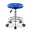匡大吧台椅可旋转升降高脚蹬 滑轮款蓝色