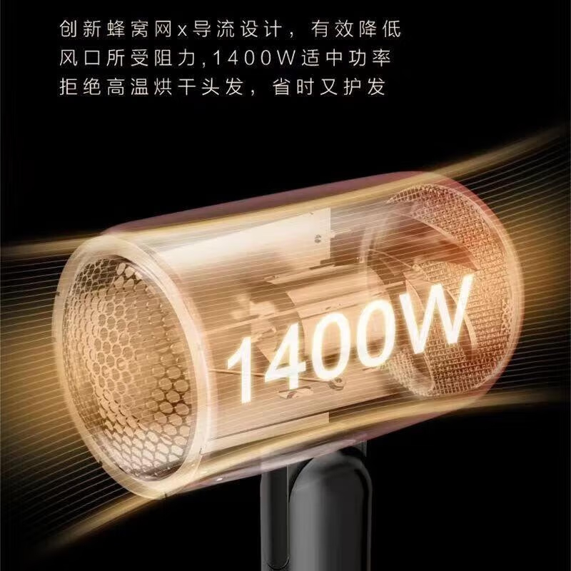 美的(Midea) 吹风机高速家用吹风筒大功率高浓度负离子护发大风力速干电吹风机 [负离子折叠吹风]MB-AJ0601黑高清大图