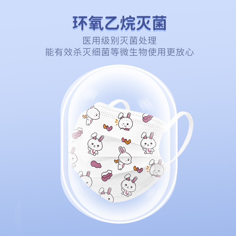 蓝湾贝舒儿童小公主款医用外科口罩一次性医疗三层过滤100片高清大图