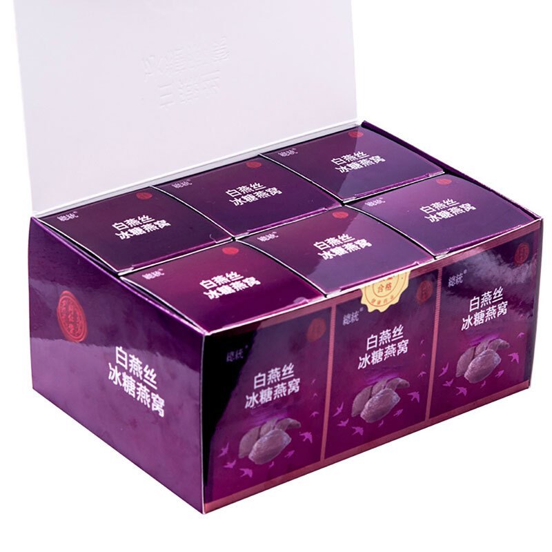 北京同仁堂 总统牌 即食白燕丝冰糖燕窝家庭装420g(70g*6瓶)