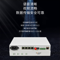 博扬 综合业务电话光端机 2电话+2路磁石+4路百兆以太网物理隔离 单纤20kmFC接口桌面式1对价BY-2P2H4EV