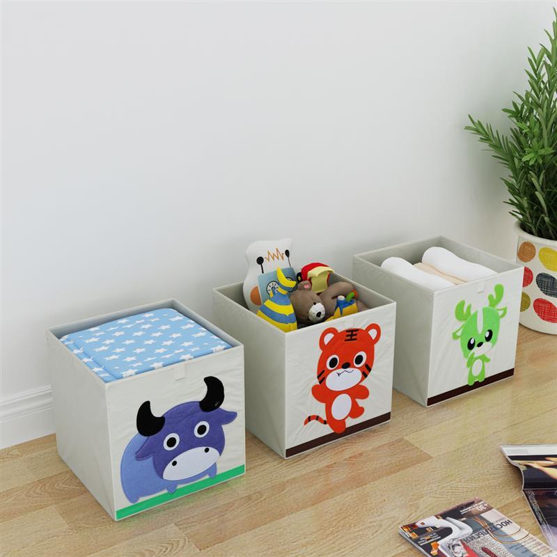 儿童玩具收纳箱玩具衣物加厚收纳盒玩具整理箱储物箱布艺卡通收纳