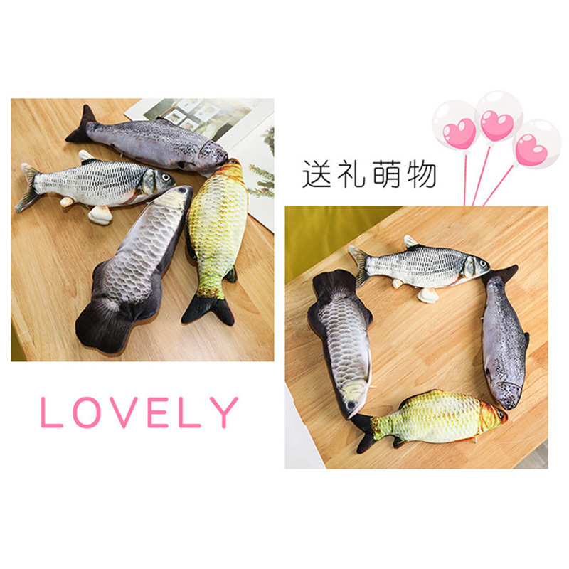 鸱吻抖音网红电动鱼游泳鱼猫咪的神器过家家同款新品娃娃红鱼摇摆鱼尾巴会跑玩具(鲫鱼款)