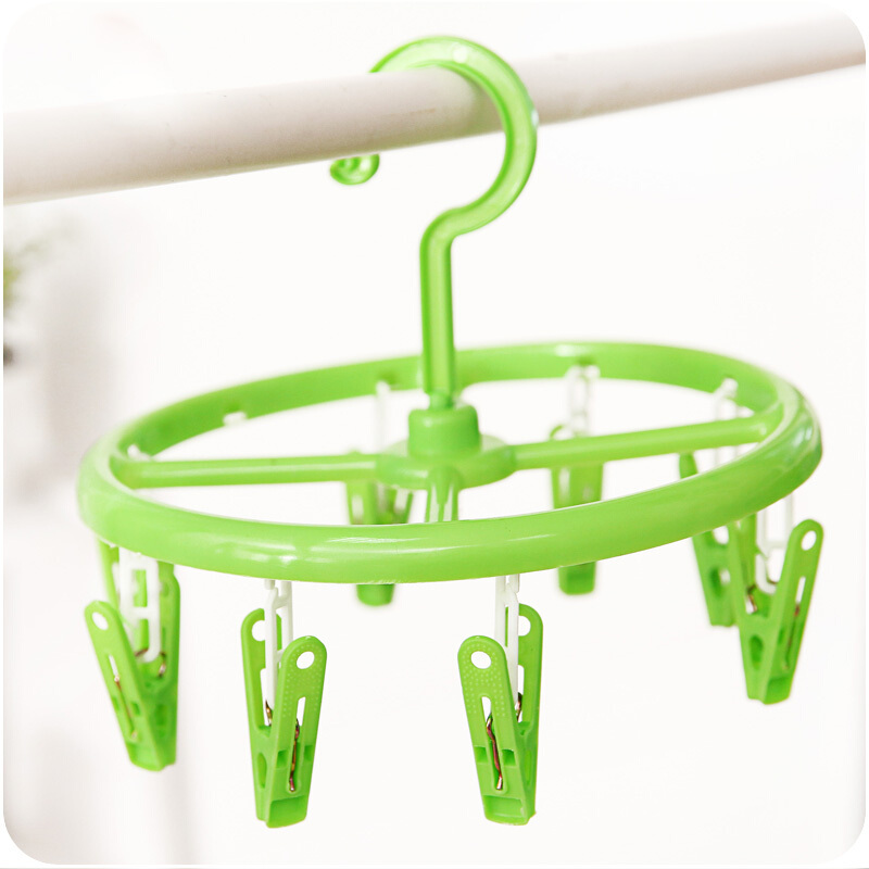 夹子晒衣夹加粗圆形晾衣架挂衣夹袜子晾晒夹防风塑料多夹晒衣架