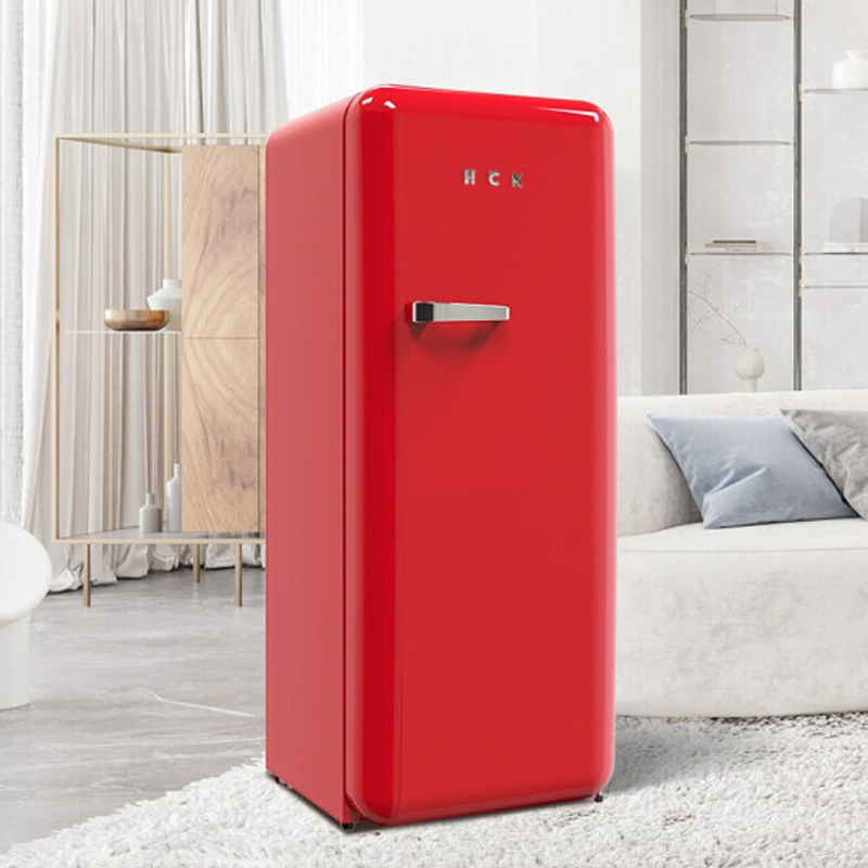 hck哈士奇130gga复古冰箱进口家用小型大容量网红高颜值一级能效红色