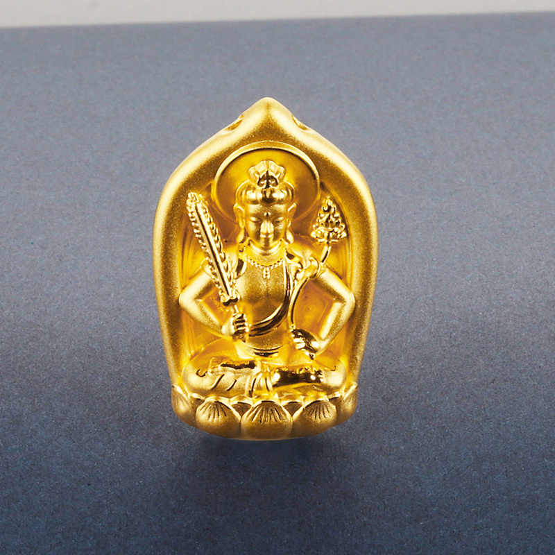 黄金码头3d硬金足金999牛年本命年守护佛虚空藏吊坠新年春节生日礼物