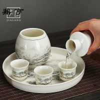 鼎亨温酒器烫酒壶家用陶瓷酒具套装黄酒热酒白酒杯暖酒壶中式半斤