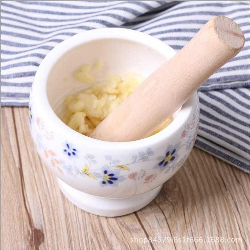 搅蒜拉蒜捣蒜泥蒜蓉大蒜手动搅碎机家用切压蒜辣椒蒜泥捣碎器 敬平 蓝色[陶瓷款]送木锤碎物器研磨碗(碎物器)高清大图