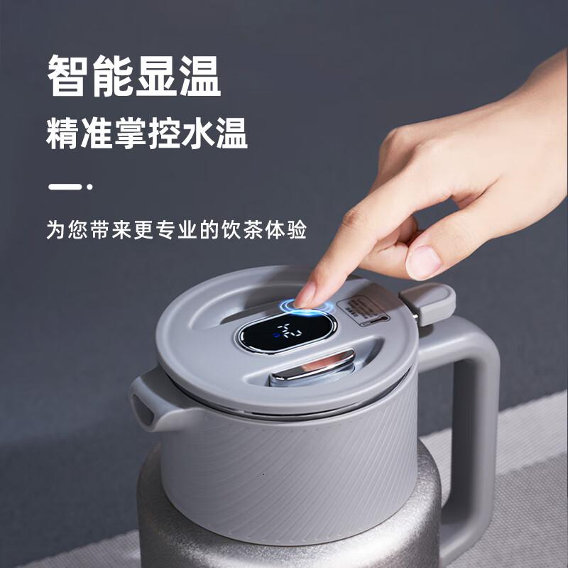 康巴赫闷茶壶纯钛内胆焖茶保温泡茶壶带水温显示茶水分离带滤网智能温显钛闷茶壶香槟金1.5L高清大图
