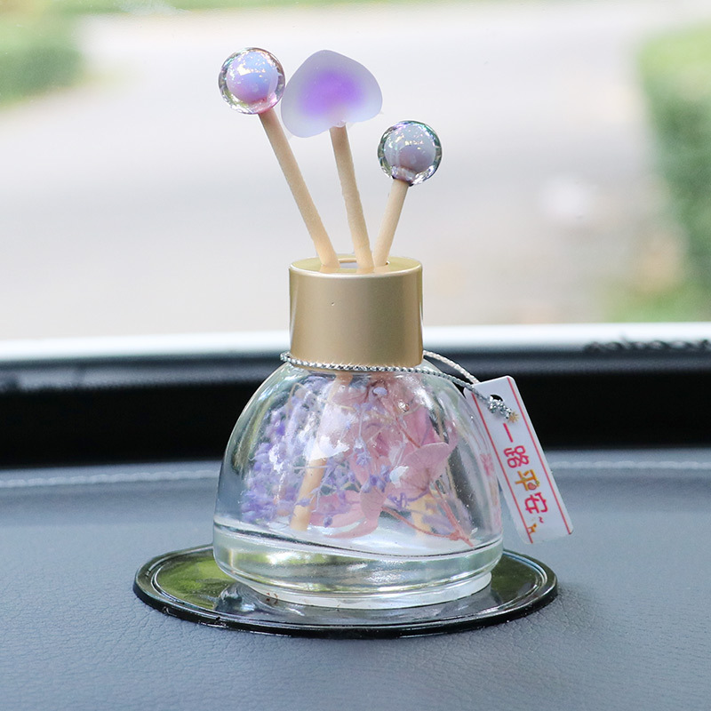 干花香水瓶蓝色汽车干花香水瓶车内香薰香氛车用装饰用品车载持久淡香