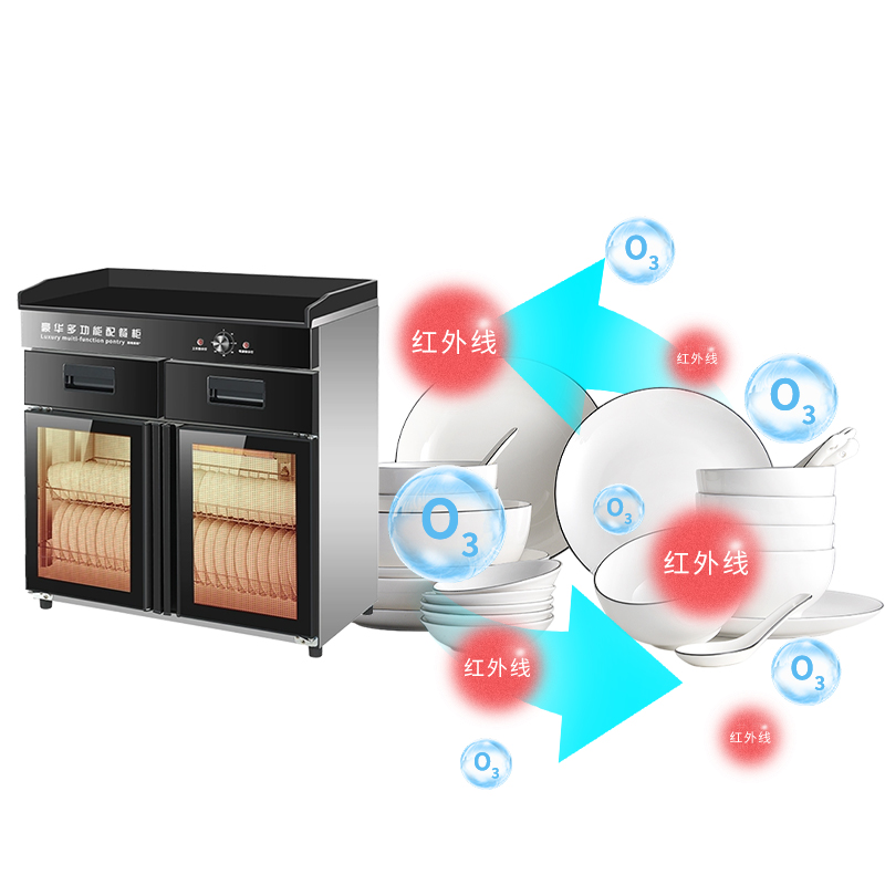 臻远ZY50429036配餐柜消毒碗柜茶水柜带抽屉调料台高清大图