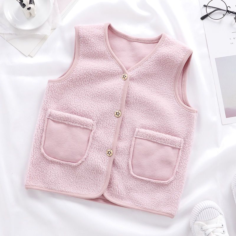 儿童马甲宝宝秋冬款羊羔绒背心婴幼儿男女童保暖双面绒马甲内外穿