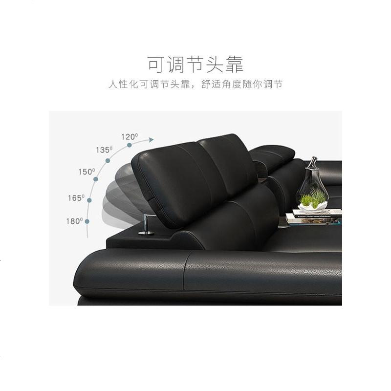 真皮沙发 客厅整装 头层牛皮小户型组合沙发现代转角高档皮艺沙发高清大图