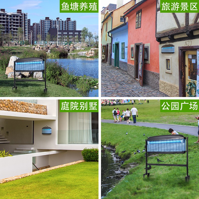 户外灭蚊灯庭院花园家用室外别墅捕蝇防水商用太阳能杀虫 三维工匠 充电款10-60平适用高清大图