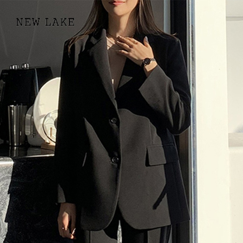 lake春夏免烫宽松大学生答辩西服外套教资工作面试职业正装西装套装女