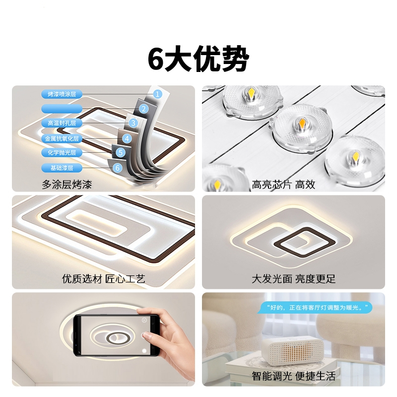 古达客厅主灯客厅灯现代简约大气led吸顶灯大灯全屋灯具