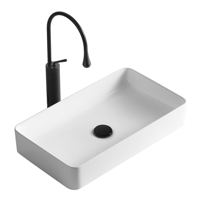 北欧台上盆长方形洗手盆家用洗漱台盆小号艺术盆阳台陶瓷洗脸盆池