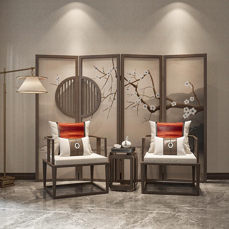 BONJEAN新中式屏风隔断客厅折叠移动卧室遮挡简约现公室折屏小户型高清大图